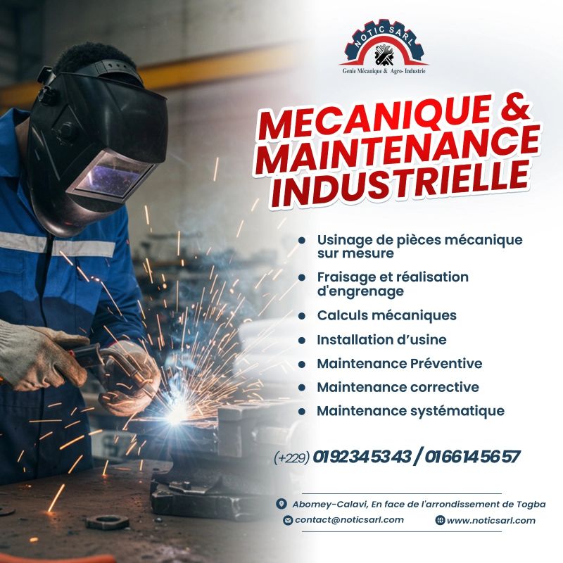NOTIC SARL : Expert en Génie Mécanique et Maintenance Industrielle